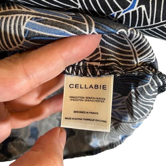 Cellabie Navy Blue Floral Cotton Blend Short Sleeve Button Front Shirt Men Sz XL - Picture 7 of 10